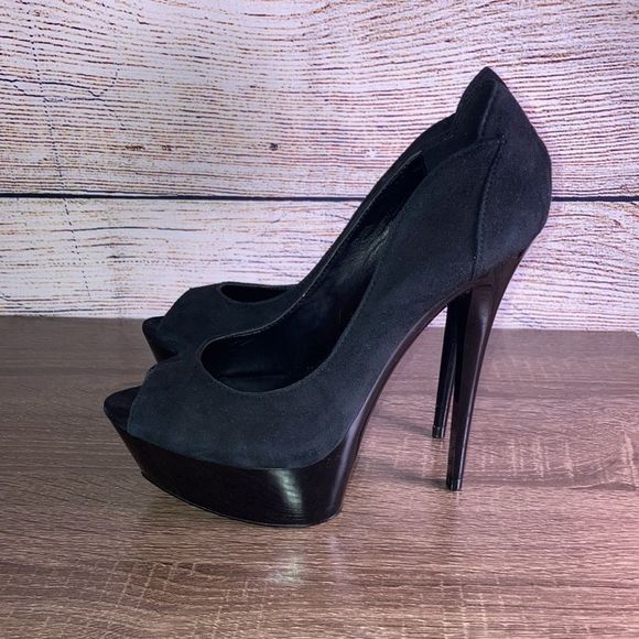 Truth or Dare Black Suede heels by Madonna size 6 - Picture 3 of 13